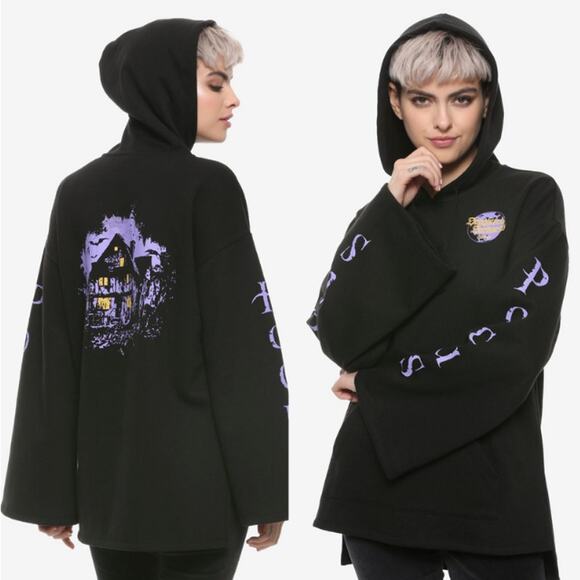 Disney Her Universe Hocus Pocus Daughters Of Darkness Bell Sleeve Hoodie Size M - Picture 1 of 10